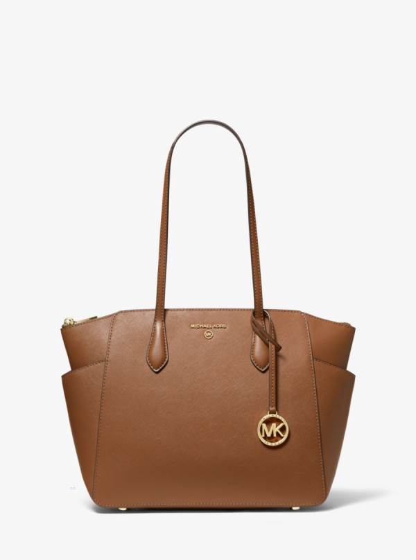 Damske Prenosná Taška Michael Kors Marilyn Medium Saffiano Leather Hnede - Kabelky Michael Kors Sleva | JYOUQ-7935
